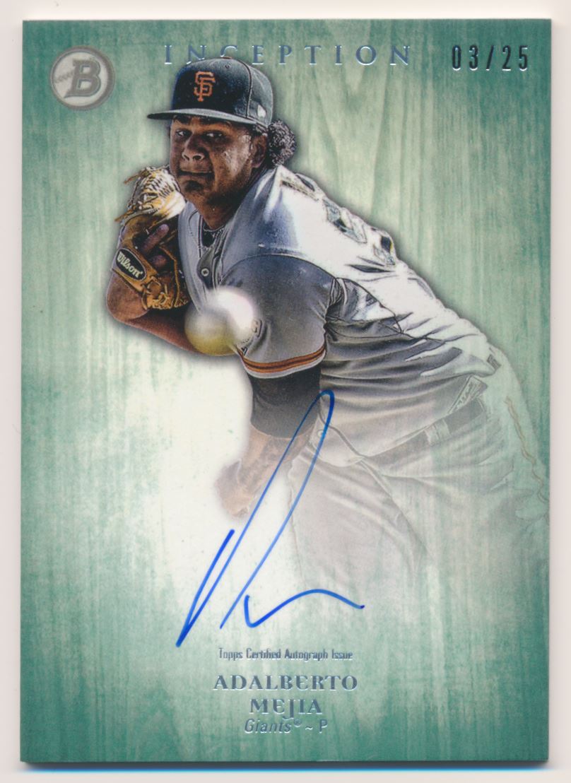 2014 Bowman Inception Prospect Autographs Green #PAAM Adalberto Mejia