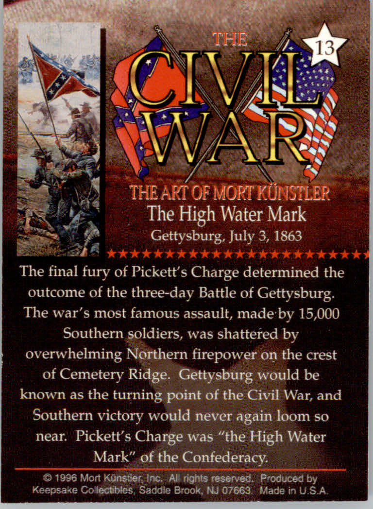 Civil War The Art of Mort Kunstler (1996 Keepsake Collection) Cards - Bild 69 von 73