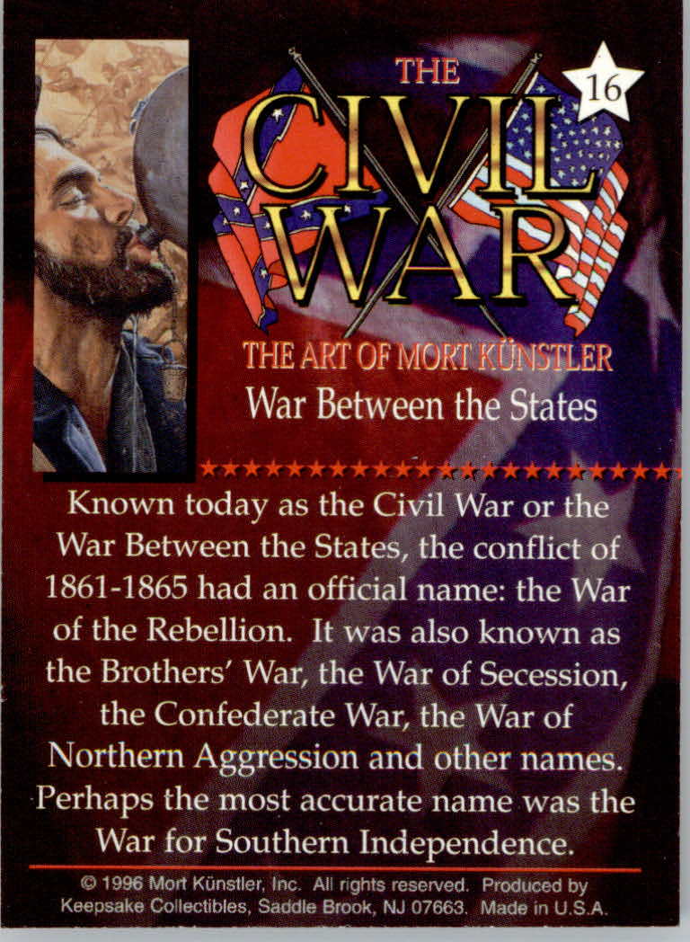 Civil War The Art of Mort Kunstler (1996 Keepsake Collection) Cards - Bild 65 von 73