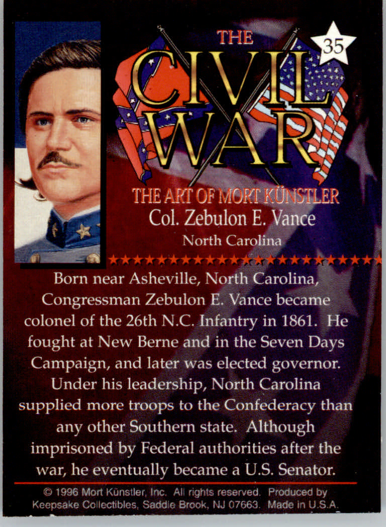 Civil War The Art of Mort Kunstler (1996 Keepsake Collection) Cards - Bild 51 von 73