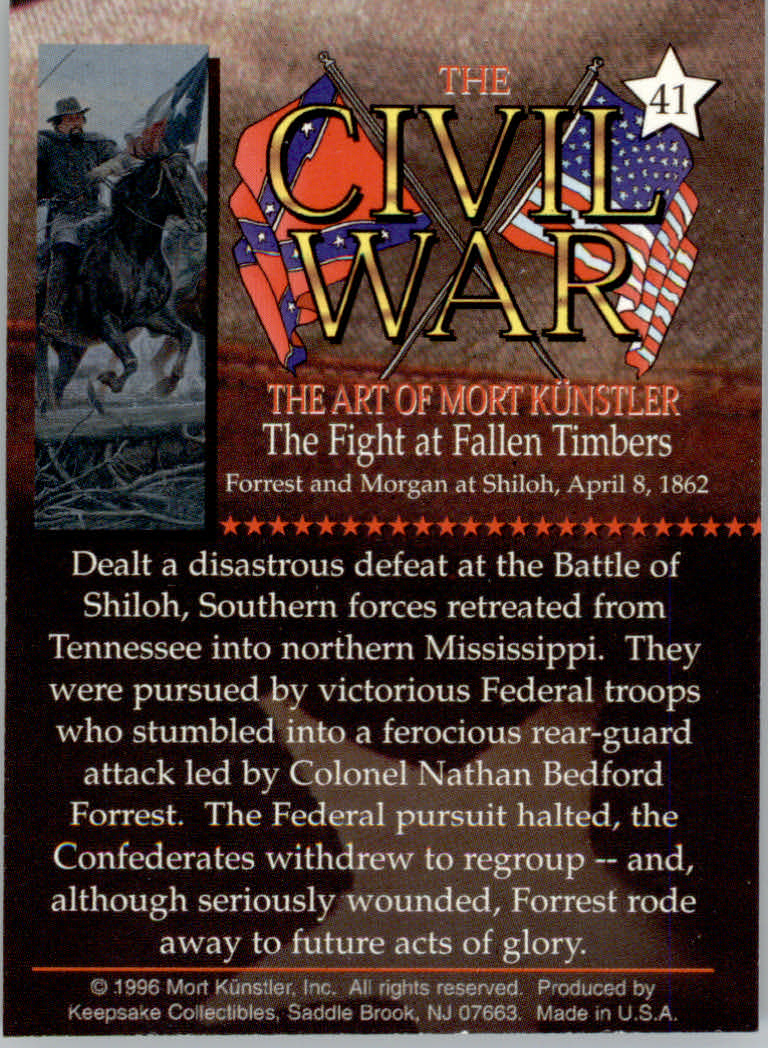 Civil War The Art of Mort Kunstler (1996 Keepsake Collection) Cards - Bild 45 von 73
