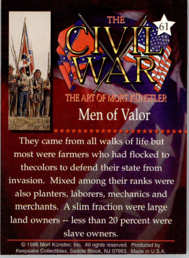 Civil War The Art of Mort Kunstler (1996 Keepsake Collection) Cards - Bild 33 von 73