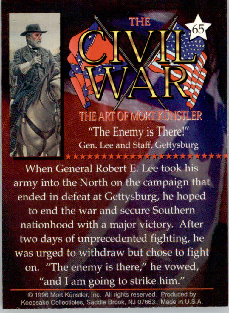 Civil War The Art of Mort Kunstler (1996 Keepsake Collection) Cards - Bild 27 von 73