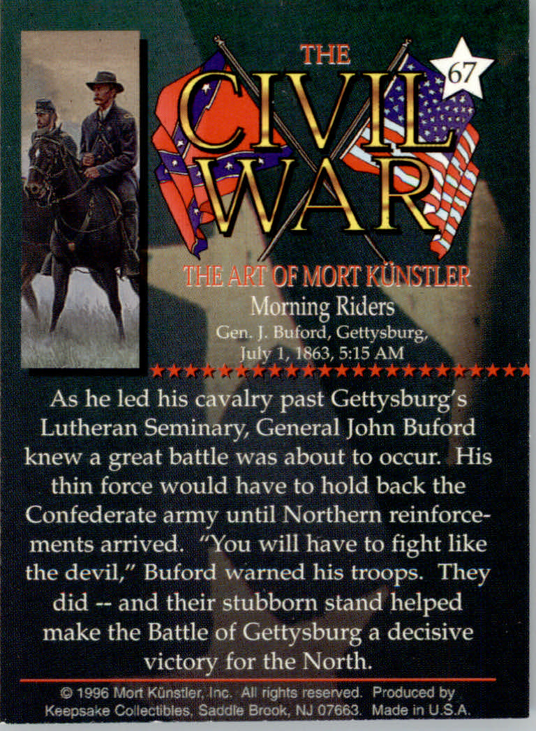 Civil War The Art of Mort Kunstler (1996 Keepsake Collection) Cards - Bild 25 von 73