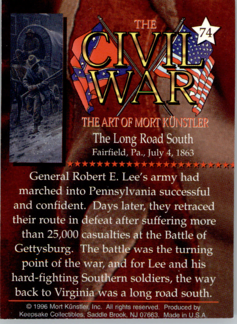 Civil War The Art of Mort Kunstler (1996 Keepsake Collection) Cards - Bild 19 von 73