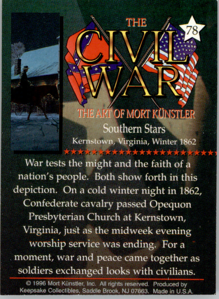 Civil War The Art of Mort Kunstler (1996 Keepsake Collection) Cards - Bild 15 von 73