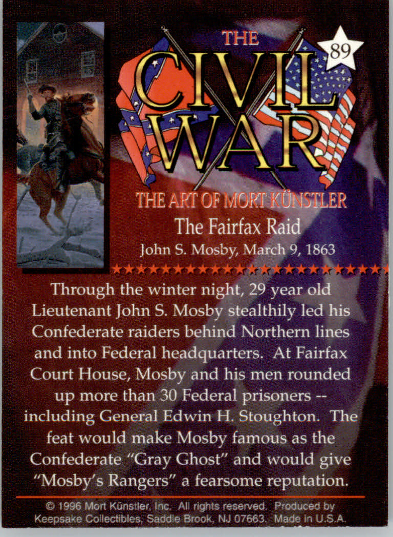 Civil War The Art of Mort Kunstler (1996 Keepsake Collection) Cards - Bild 11 von 73