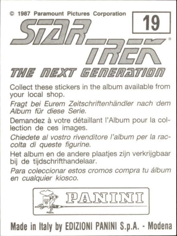 1987 Panini Star Trek The Next Generation Album Stickers #19 Encounter at Farpoint back image