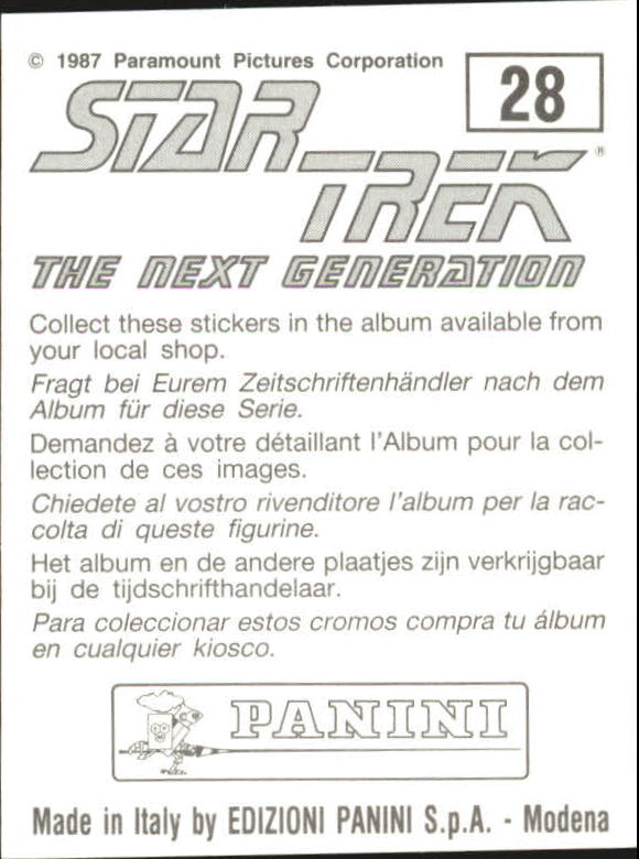 1987 Panini Star Trek The Next Generation Album Stickers #28 Encounter at Farpoint back image