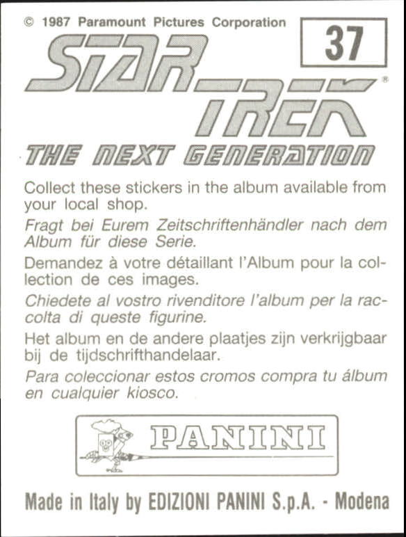 1987 Panini Star Trek The Next Generation Album Stickers #37 Encounter at Farpoint back image