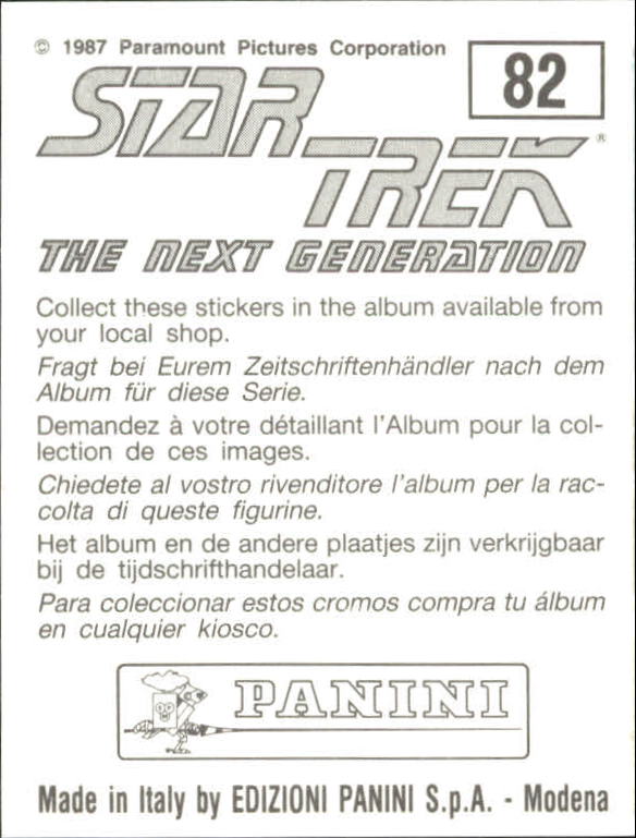 1987 Panini Star Trek The Next Generation Album Stickers #82 Code of Honor back image