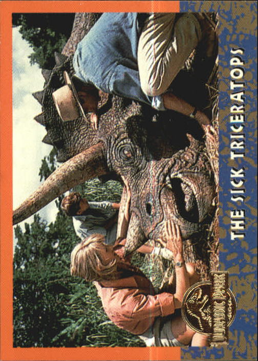 1993 Jurassic Park Gold 28 The Sick Triceratops Nm Mt