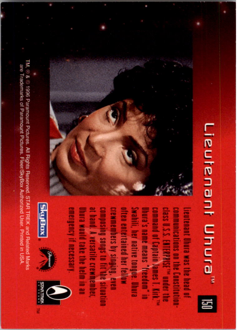 1995-96 SkyBox 30 Years of Star Trek #150 Lt. Uhura back image