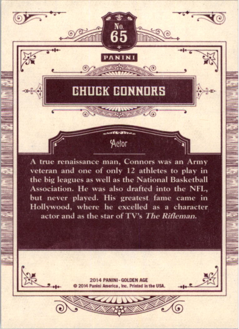 2014 Panini Golden Age #65 Chuck Connors back image