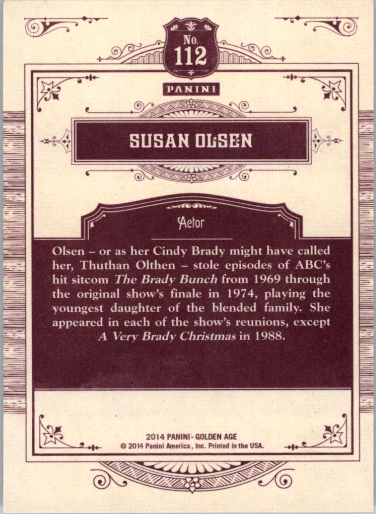 2014 Panini Golden Age #112 Susan Olsen back image