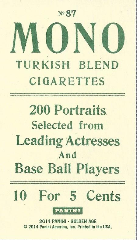 2014 Panini Golden Age Mini Mono Brand Green Back #87 Junior Johnson back image