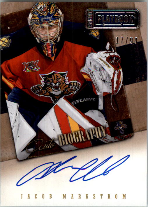 2013-14 Panini Playbook AUTObiography #AUJM Jacob Markstrom/(inserted in 2013-14 Contenders)