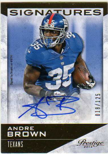 2014 Prestige Autographs #13 Andre Brown/125