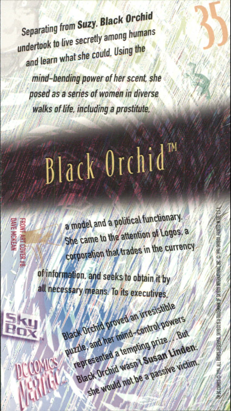 1994 SkyBox DC Vertigo #35 Black Orchid #8 back image