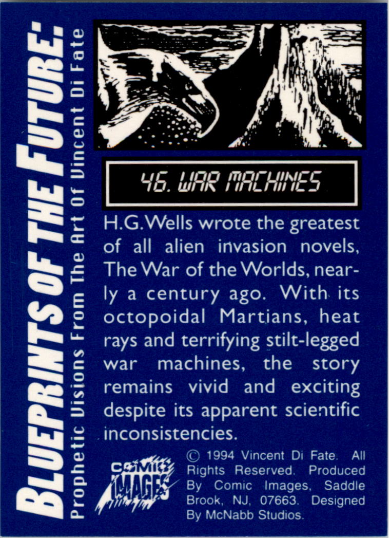 1994 Comic Images Vincent Di Fate's Blueprints of the Future #46 War Machines back image