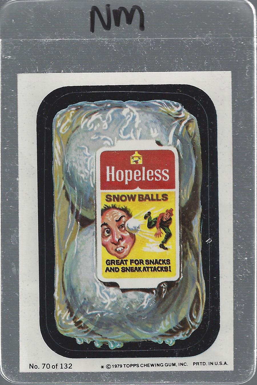 1979-80 Topps Wacky Packages Rerun Complete Series #70 Hopeless Snowballs