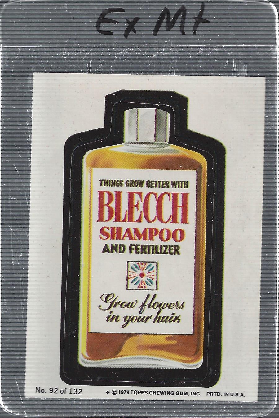1979-80 Topps Wacky Packages Rerun Complete Series #92 Blecch Shampoo