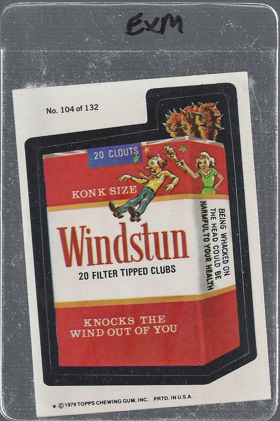 1979-80 Topps Wacky Packages Rerun Complete Series #104 Windstun Cigarettes