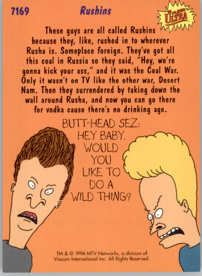 Beavis and Butt-Head (1994 Fleer Ultra) Cards - Picture 19 of 53