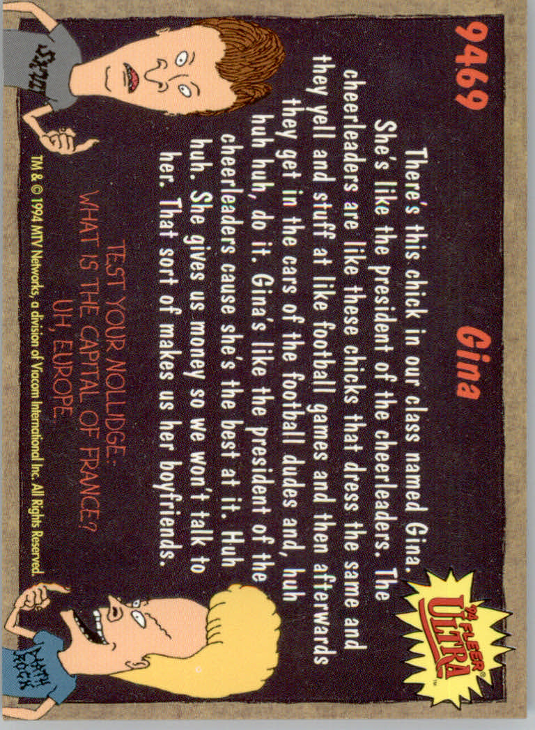 Beavis and Butt-Head (1994 Fleer Ultra) Cards - Picture 7 of 53