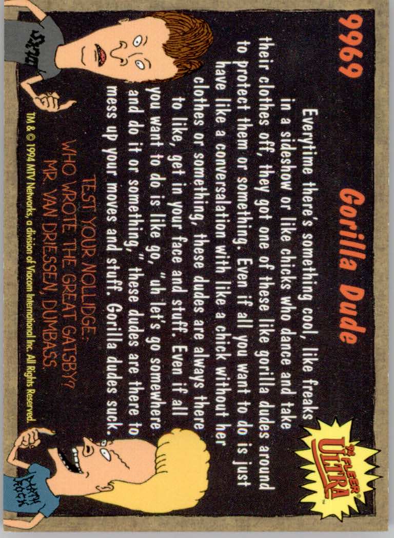 Beavis and Butt-Head (1994 Fleer Ultra) Cards - Picture 5 of 53