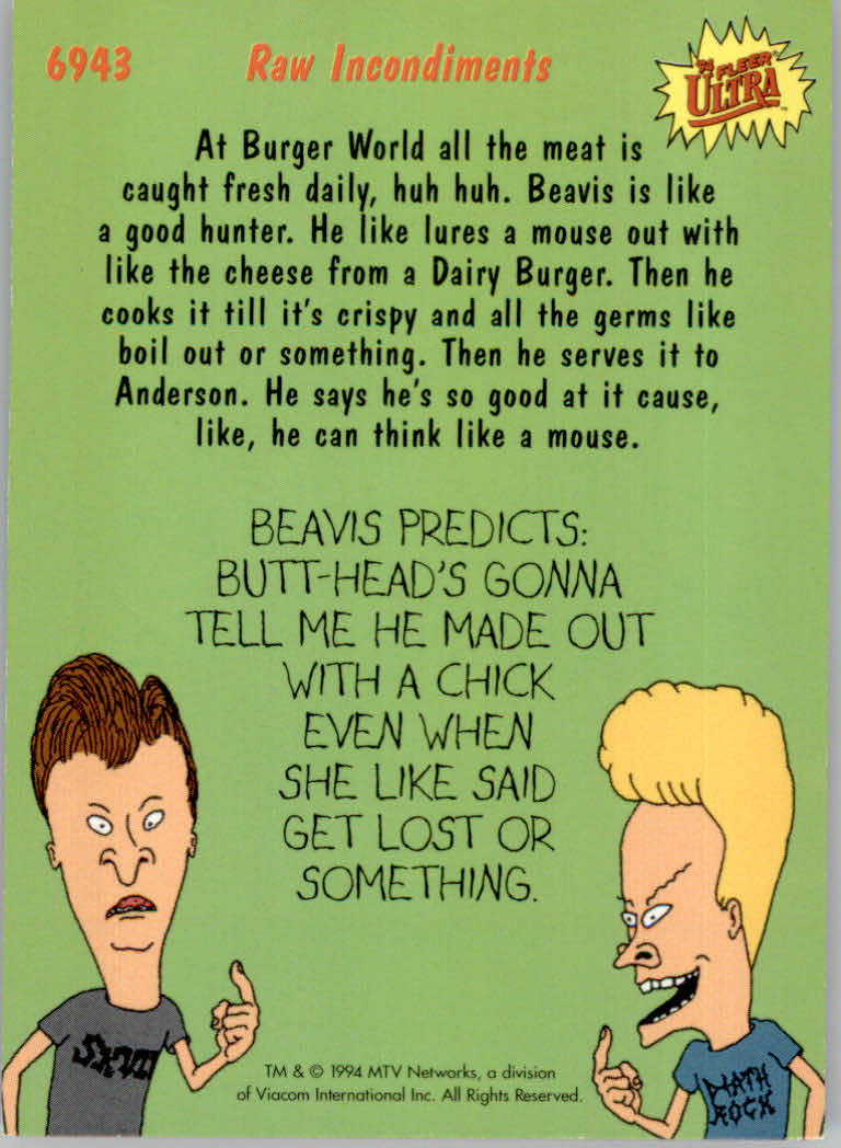 Beavis and Butt-Head (1994 Fleer Ultra) Cards - Picture 23 of 53