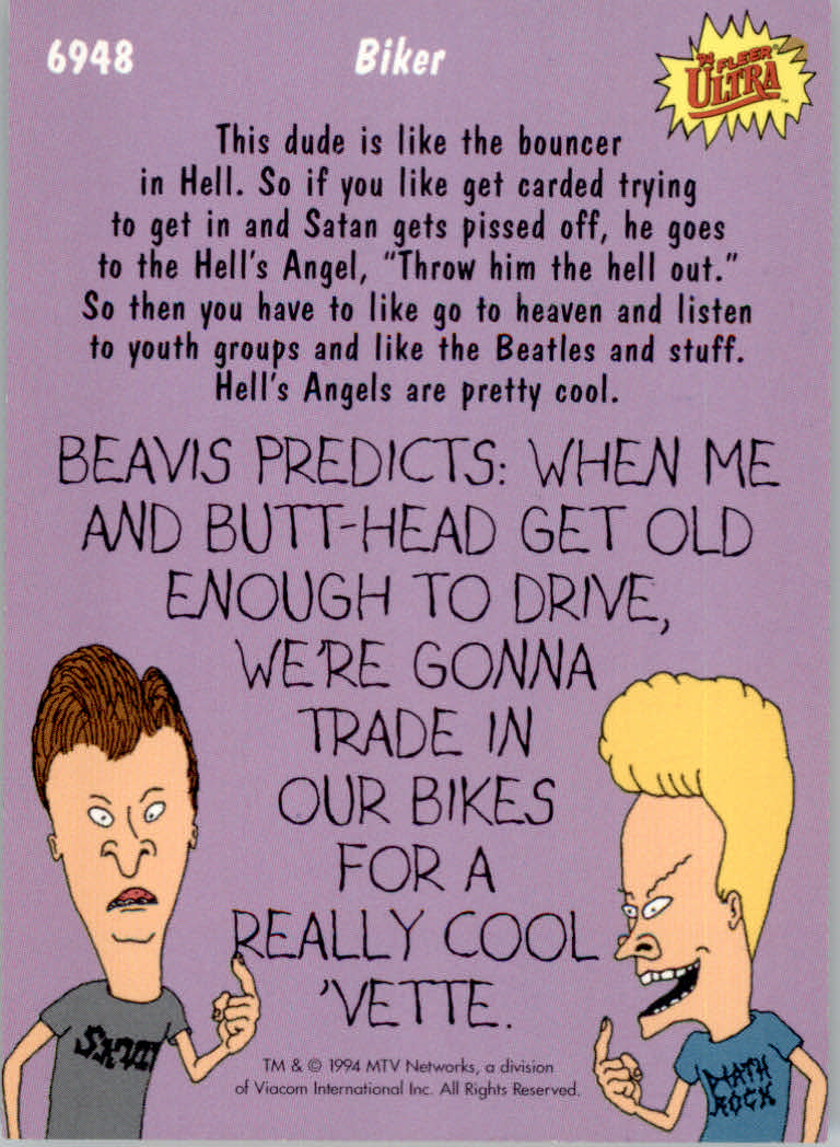 Beavis and Butt-Head (1994 Fleer Ultra) Cards - Picture 21 of 53