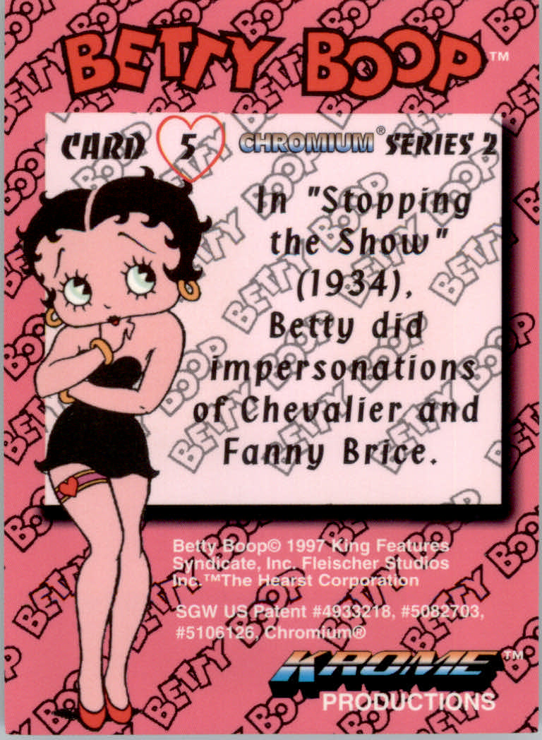 Betty Boop Pin-Ups Series 2 (1997 Krome) "Main Set" Cards