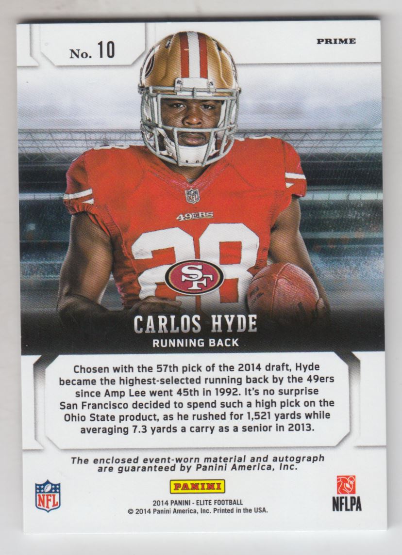 Carlos hyde 2024 elite jersey