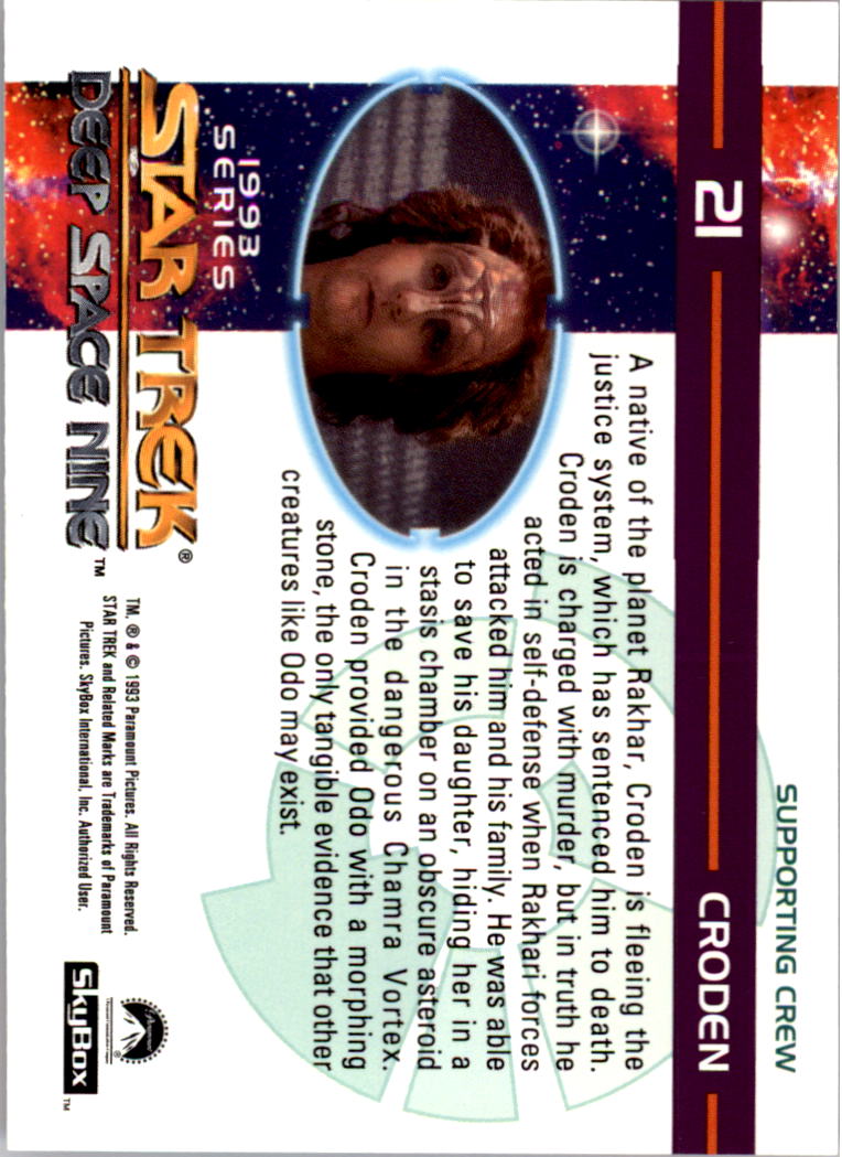 1994 SkyBox Star Trek Deep Space Nine #21 Croden back image