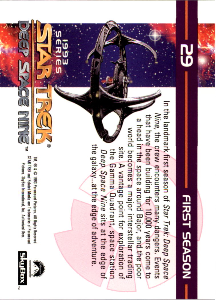 1994 SkyBox Star Trek Deep Space Nine #29 First Season back image