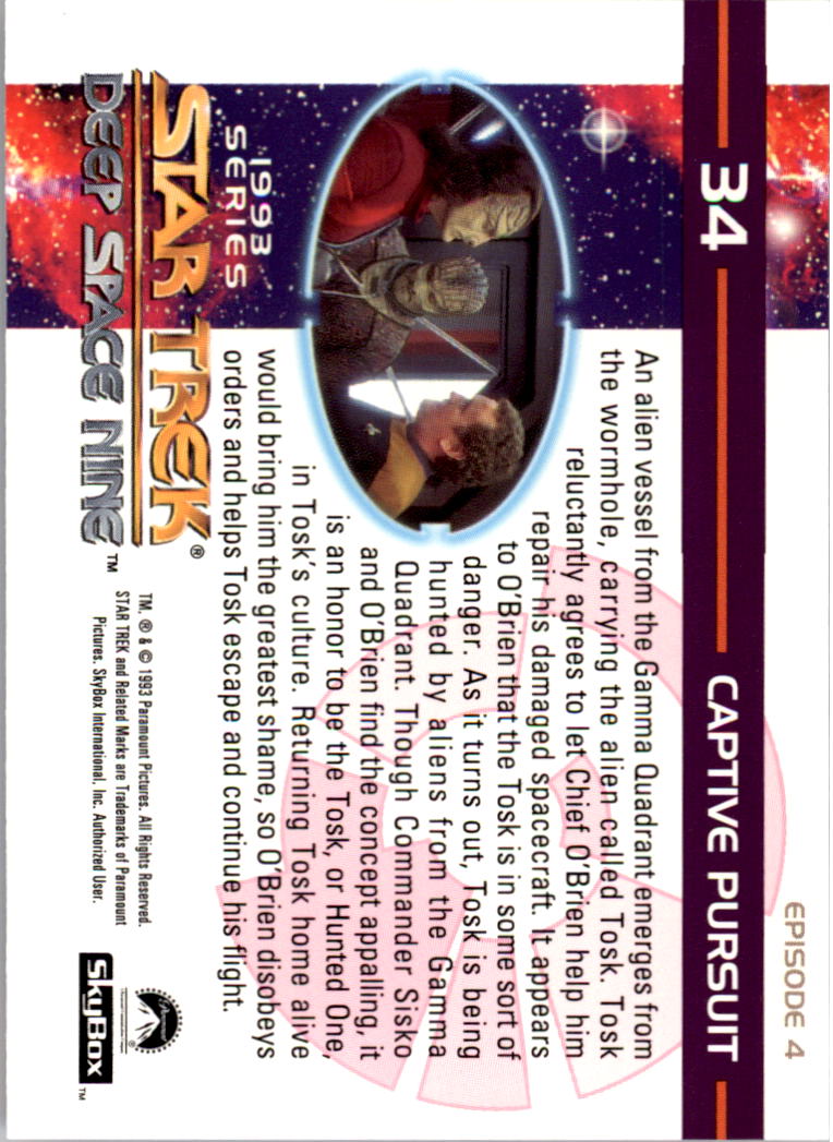 1994 SkyBox Star Trek Deep Space Nine #34 Captive Pursuit back image