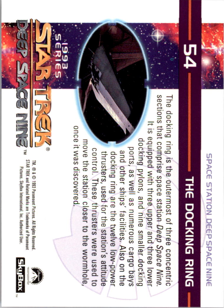 1994 SkyBox Star Trek Deep Space Nine #54 The Docking Ring back image
