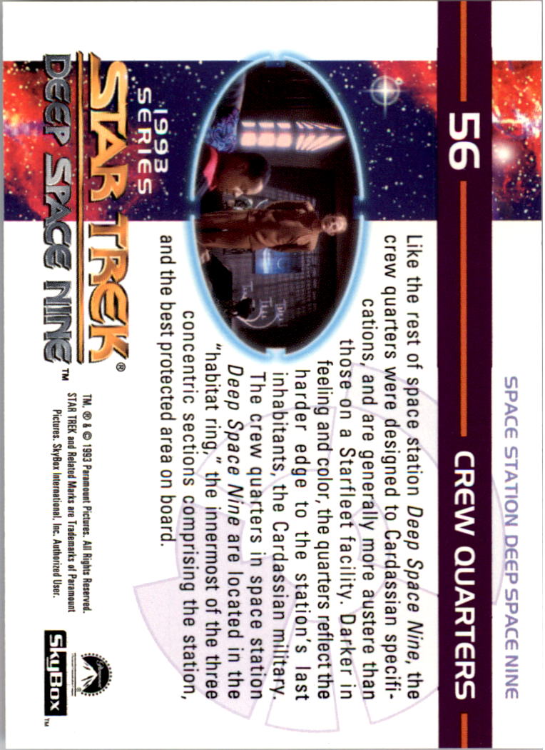 1994 SkyBox Star Trek Deep Space Nine #56 Crew Quarters back image