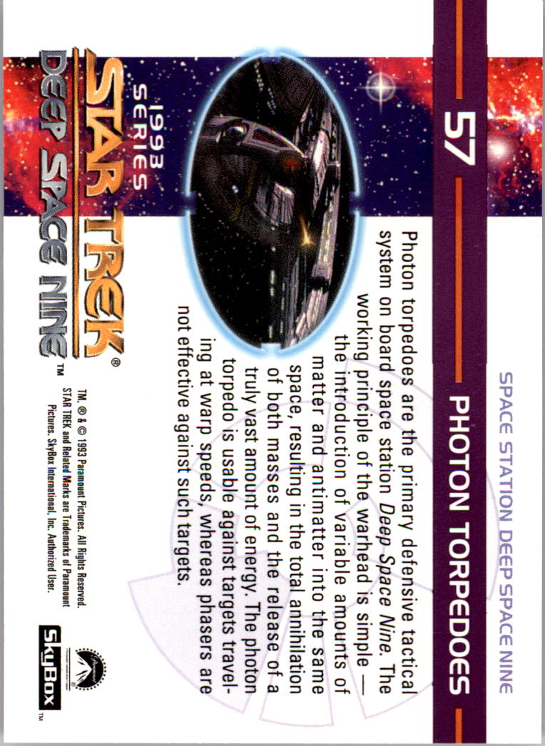 1994 SkyBox Star Trek Deep Space Nine #57 Photon Torpedoes back image