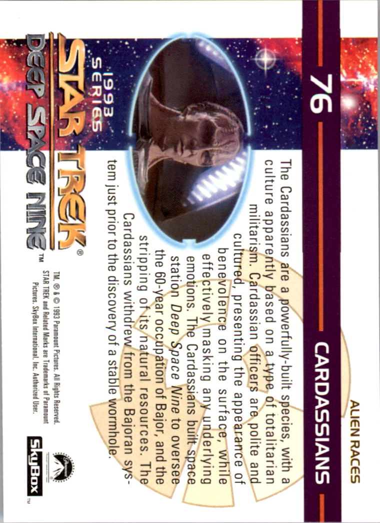 1994 SkyBox Star Trek Deep Space Nine #76 Cardassians back image