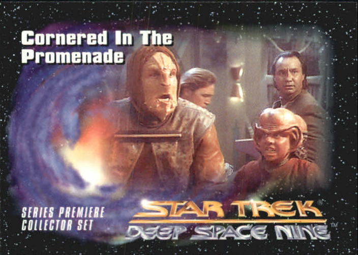 1993 SkyBox Star Trek Deep Space Nine #4 Cornered in the Promenade