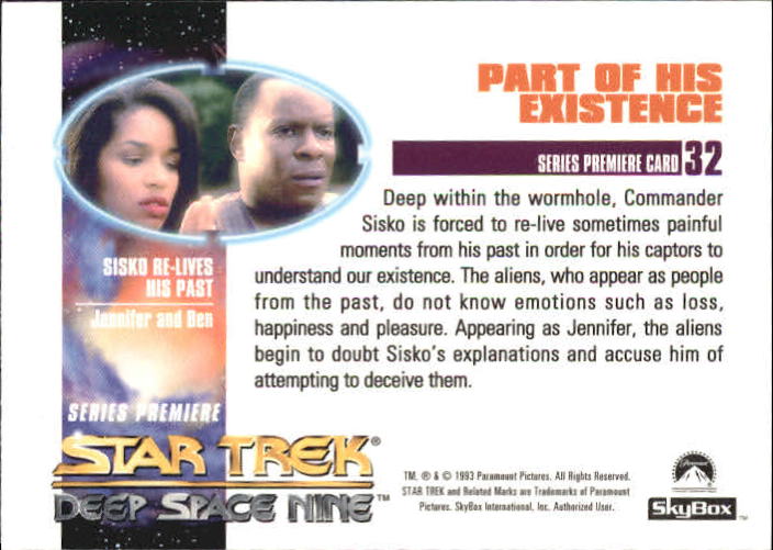 1993 SkyBox Star Trek Deep Space Nine #32 Part of His Existence back image