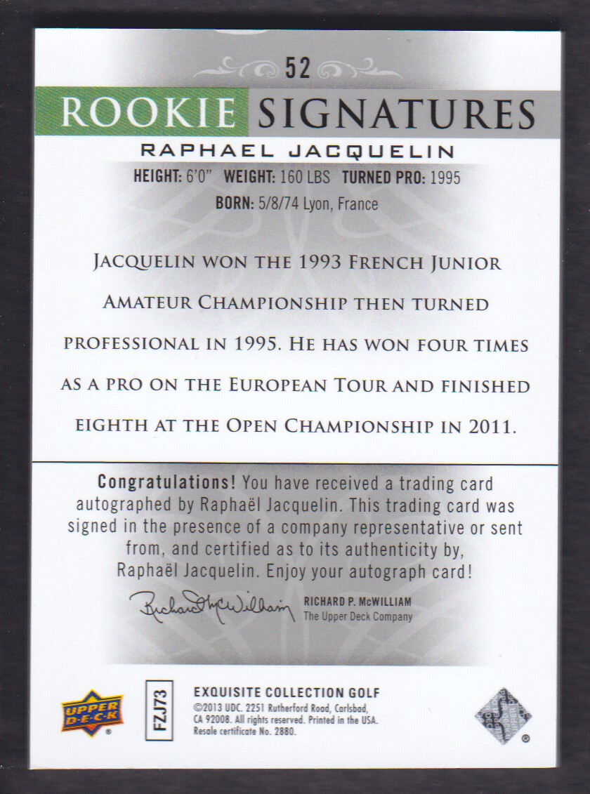 2014 Exquisite Collection Golf BASE Trading Card Pick From List - Picture 3 of 19