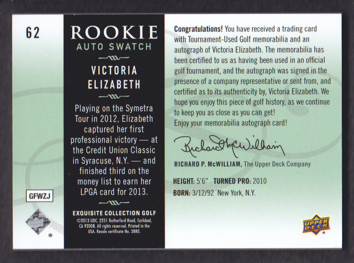 2014 Exquisite Collection Golf BASE Trading Card Pick From List - Picture 7 of 19