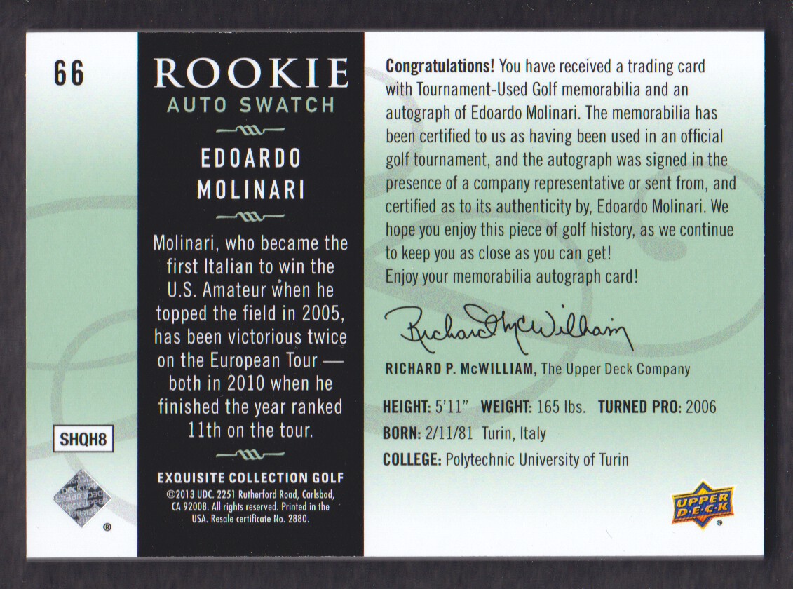 2014 Exquisite Collection Golf BASE Trading Card Pick From List - Picture 9 of 19