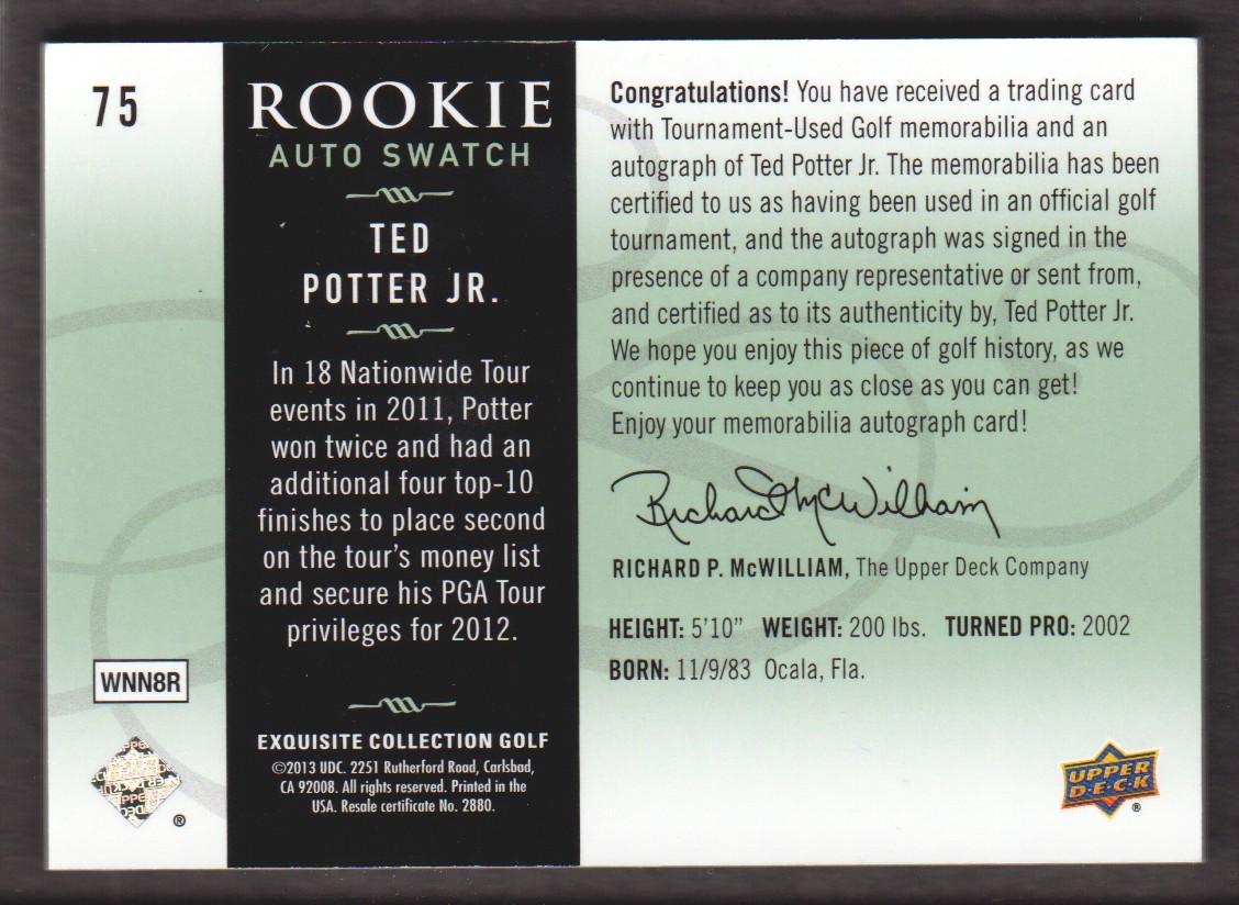 2014 Exquisite Collection Golf BASE Trading Card Pick From List - Picture 13 of 19