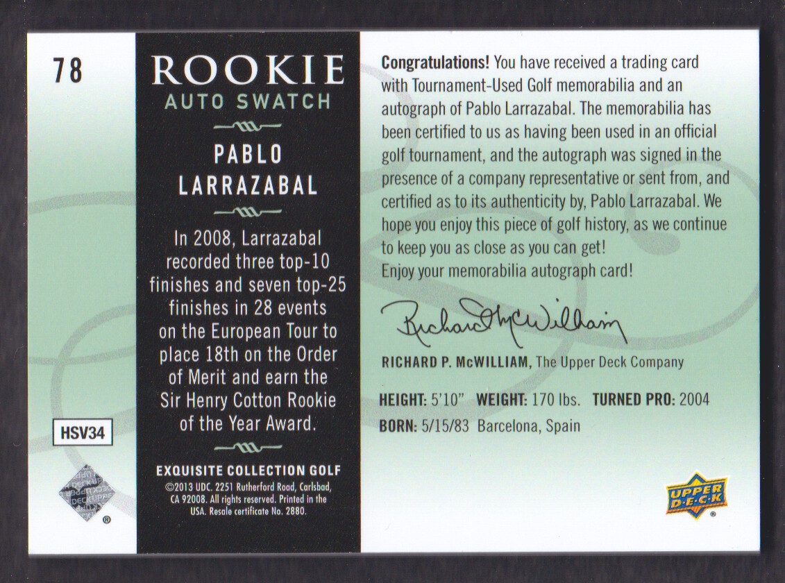 2014 Exquisite Collection Golf BASE Trading Card Pick From List - Picture 17 of 19
