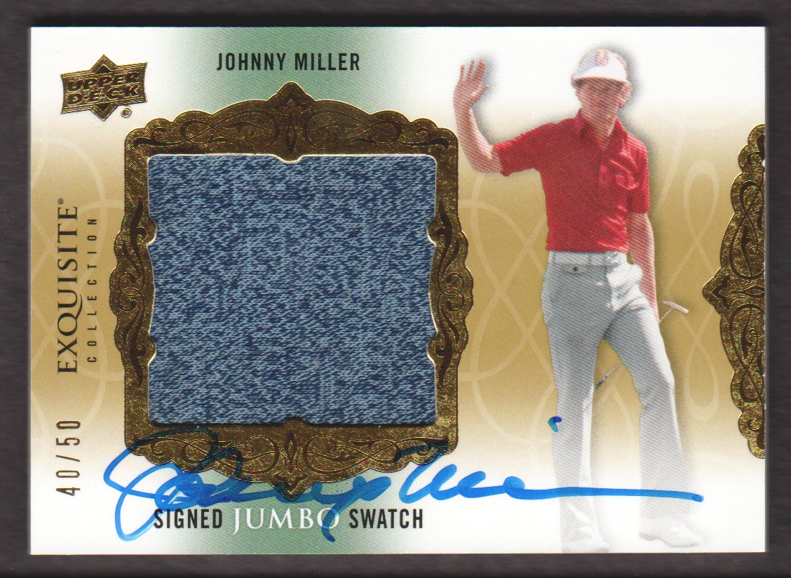 2014 Exquisite Collection Jumbo Swatch Autographs #SJSMI Johnny Miller/50
