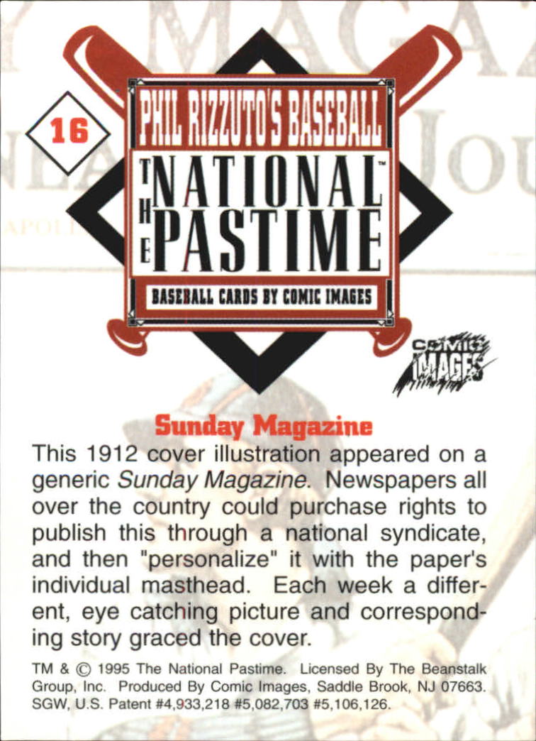 1995 Comic Images Phil Rizzuto's Baseball The National Pastime #16 Sunday Magazine back image